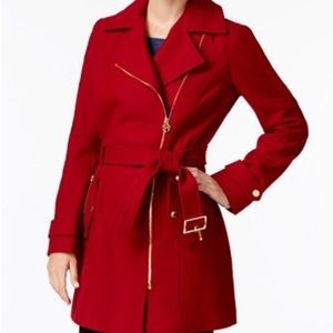 NWOT - Michael Kors Belted Wool Asymmetrical Pea Coat - XSmall